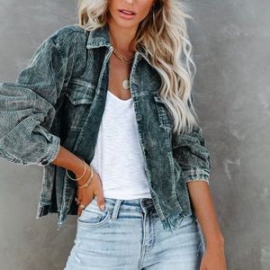 Vici Distressed Corduroy Jacket